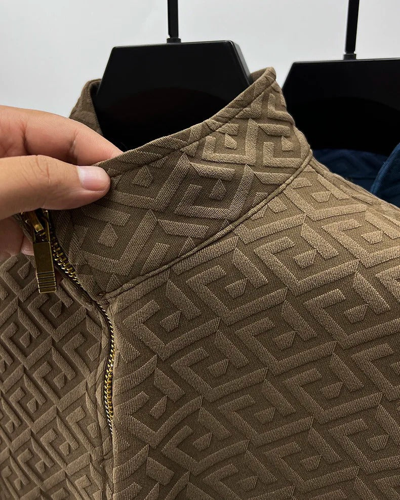 GeoJacquard® Pullover Style Full-Sleeve Shirt by AvenueFinds Milan