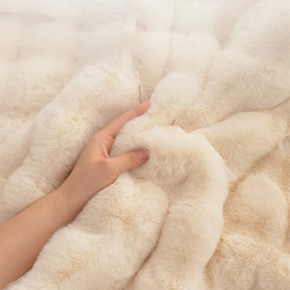 skorten® Skysoftia: Plush & Puffy Chic 3D Waves-Textured Area Rug for Modern Home Décor