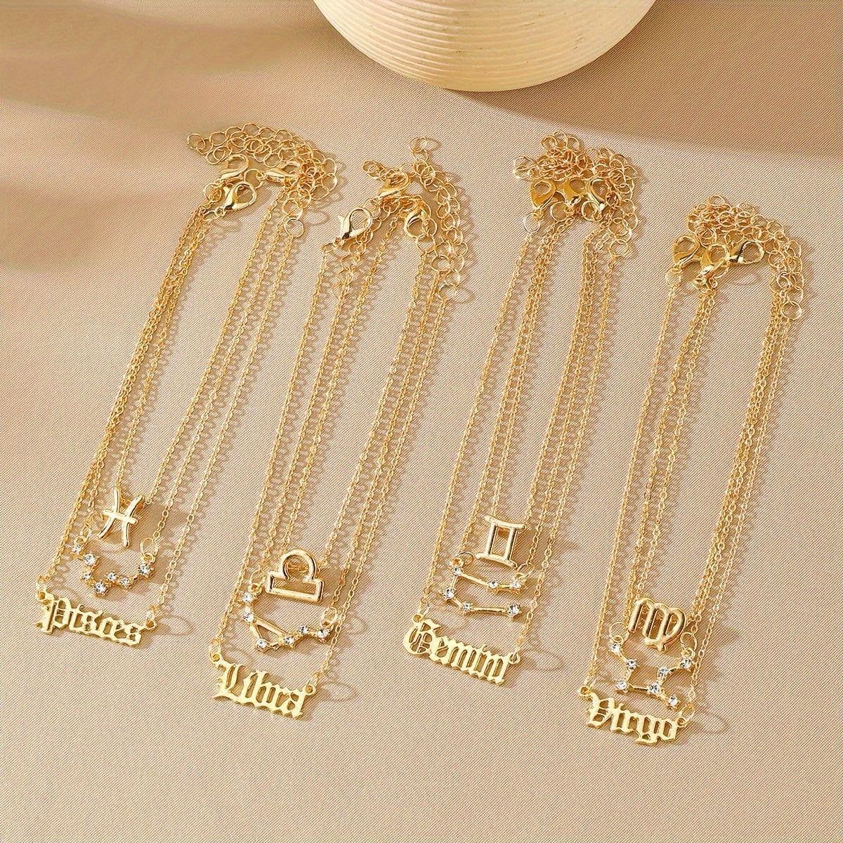 Astrocharm®: Handcrafted Zodiac Sign Inspired Anklet Collection - Set of 3 Styles for the Price of One