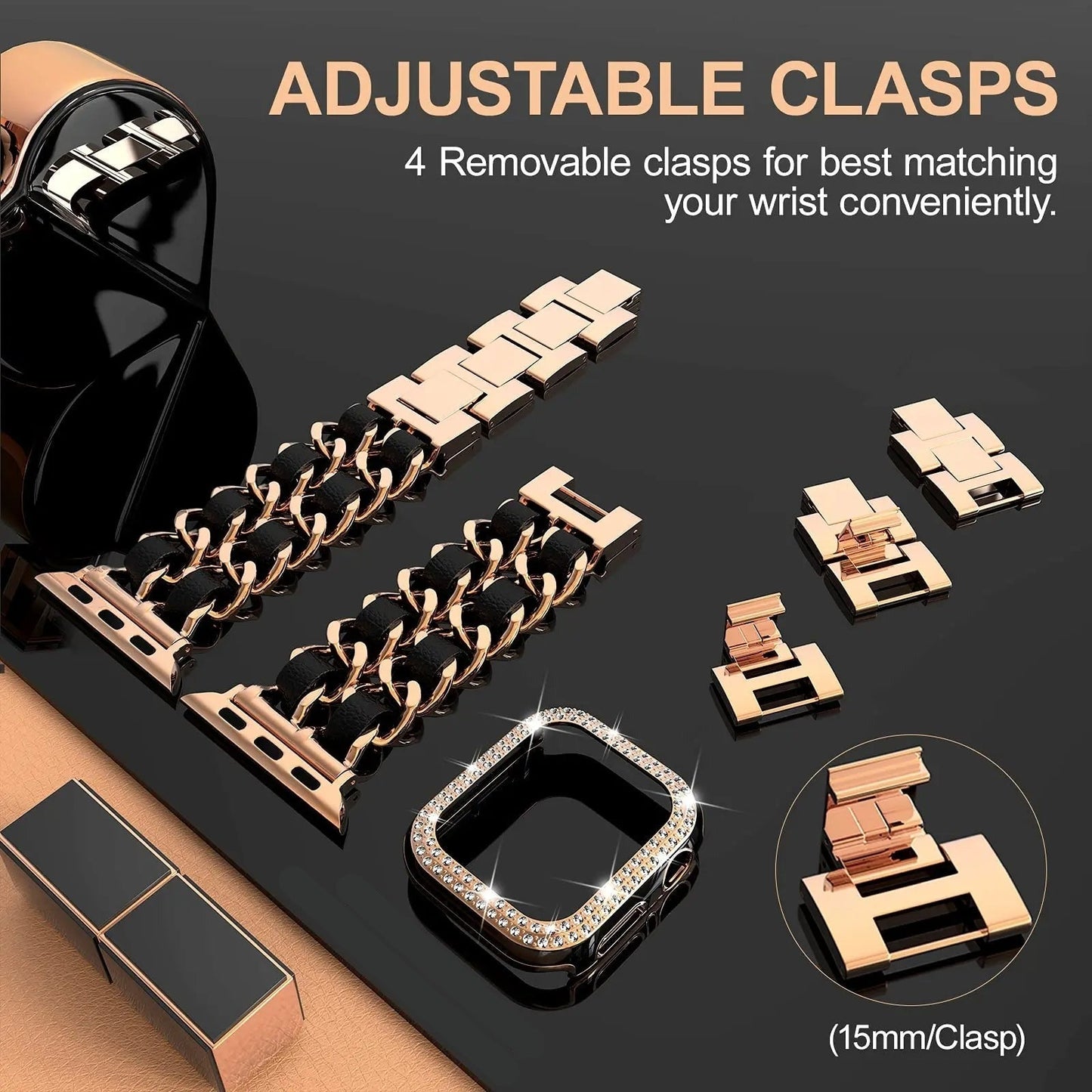 skorten® Eclat Opallband - The Chic & Timeless Designer Apple Watch Band for the Trendsetting Woman (Compatible with Apple Watch Ultra 2/Ultra Series 9/8/7/6/5/4)