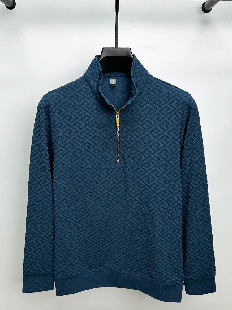 GeoJacquard® Pullover Style Full-Sleeve Shirt by AvenueFinds Milan