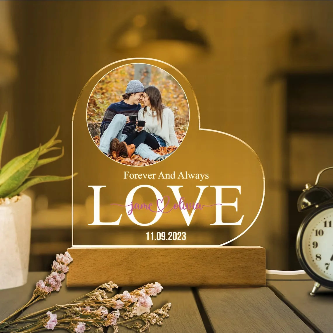 LuminaMemoir: Custom 3D Photo Keepsake Lamp: Capture Your Memories in Light - A Hallmark of Love