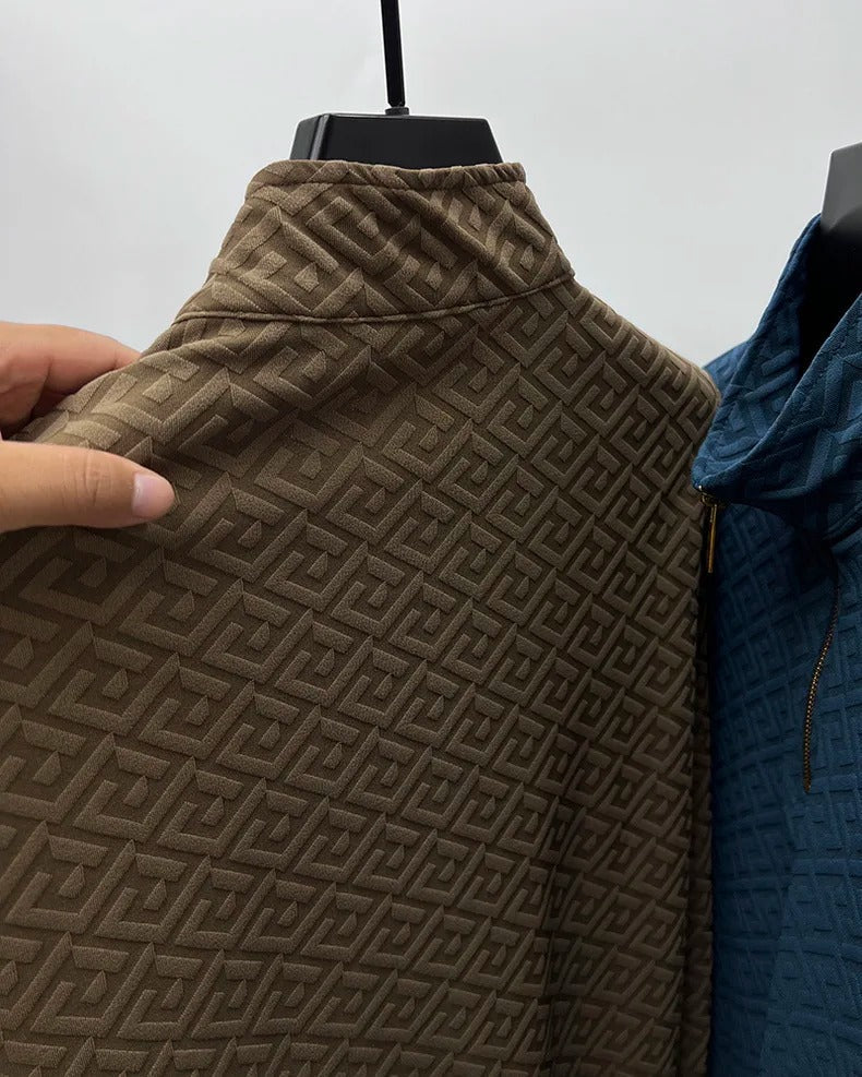GeoJacquard® Pullover Style Full-Sleeve Shirt by AvenueFinds Milan