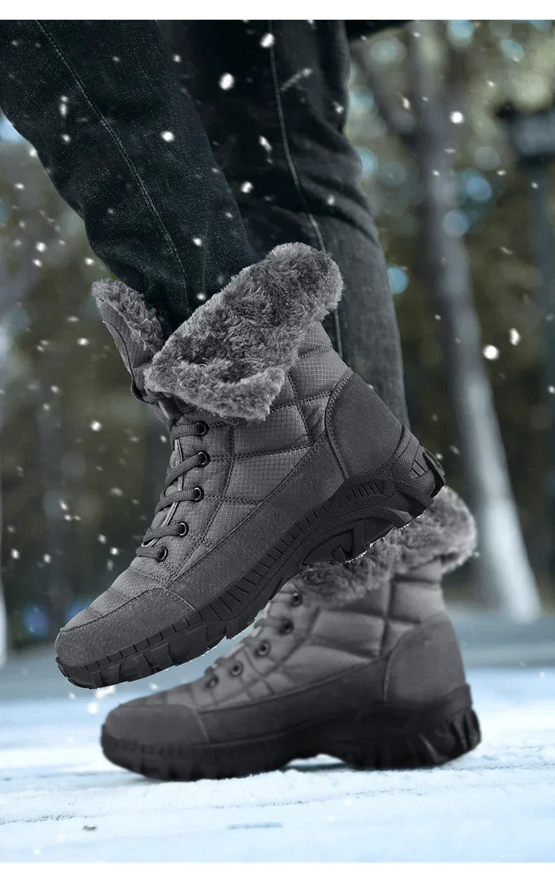 Hexton® Men's Winter Boots by Avenue Finds & Co. NYC: Waterproof High-Top Plush Lined Snow Boots with Superior Grip for Winter Hikes & Slippery Black Ice