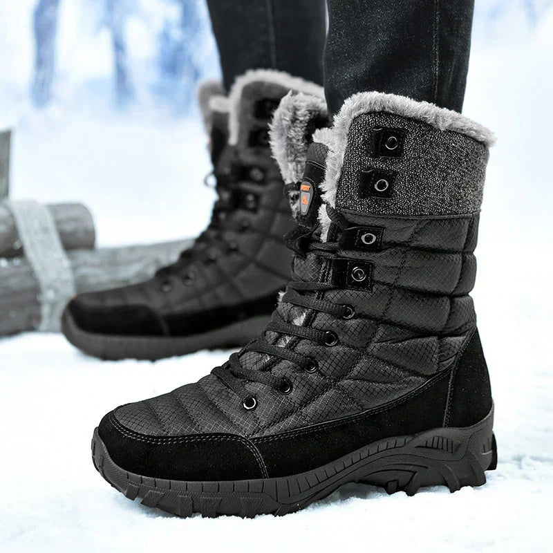 Hexton® Men's Winter Boots by Avenue Finds & Co. NYC: Waterproof High-Top Plush Lined Snow Boots with Superior Grip for Winter Hikes & Slippery Black Ice