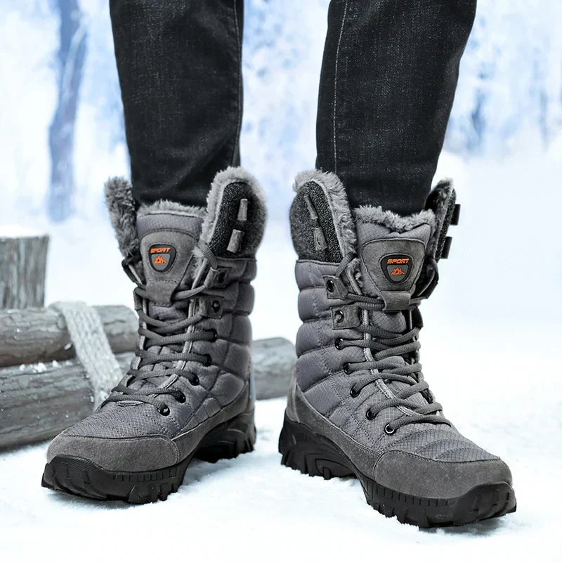 Hexton® Men's Winter Boots by Avenue Finds & Co. NYC: Waterproof High-Top Plush Lined Snow Boots with Superior Grip for Winter Hikes & Slippery Black Ice