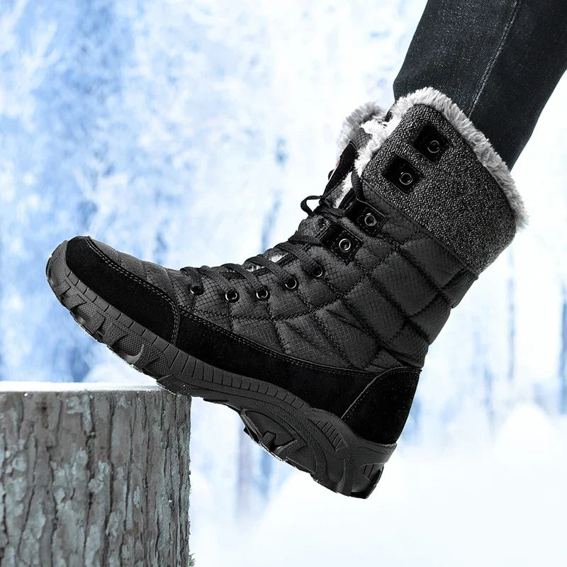 Hexton® Men's Winter Boots by Avenue Finds & Co. NYC: Waterproof High-Top Plush Lined Snow Boots with Superior Grip for Winter Hikes & Slippery Black Ice