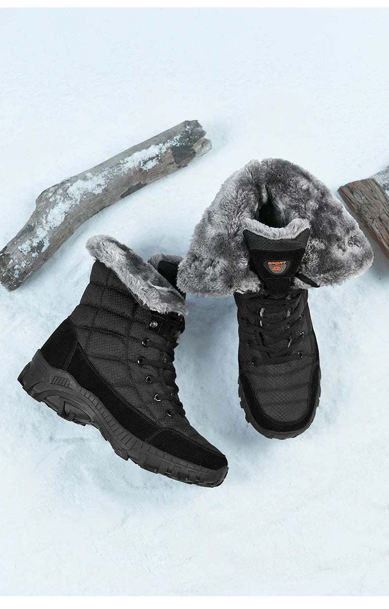 Hexton® Men's Winter Boots by Avenue Finds & Co. NYC: Waterproof High-Top Plush Lined Snow Boots with Superior Grip for Winter Hikes & Slippery Black Ice