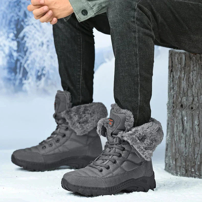 Hexton® Men's Winter Boots by Avenue Finds & Co. NYC: Waterproof High-Top Plush Lined Snow Boots with Superior Grip for Winter Hikes & Slippery Black Ice