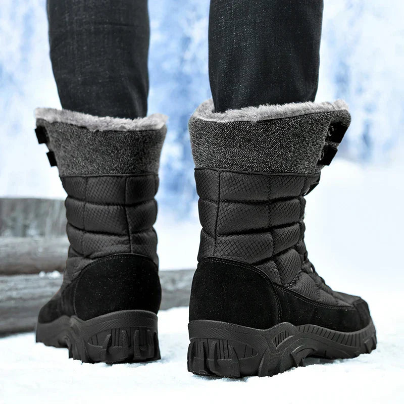 Hexton® Men's Winter Boots by Avenue Finds & Co. NYC: Waterproof High-Top Plush Lined Snow Boots with Superior Grip for Winter Hikes & Slippery Black Ice
