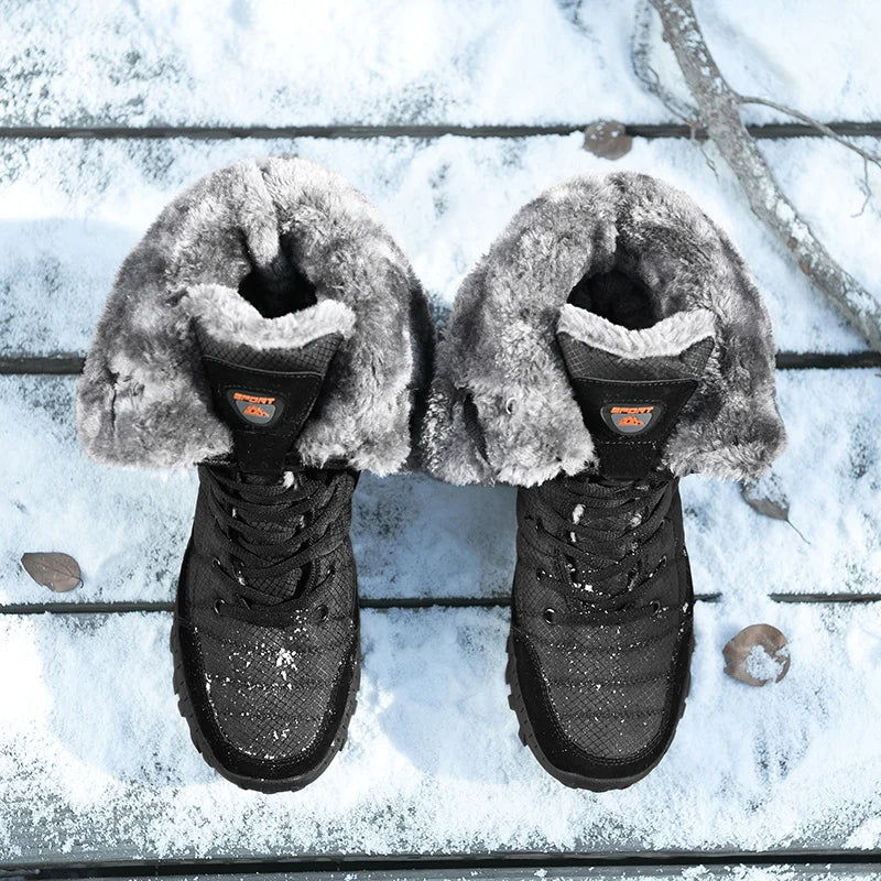 Hexton® Men's Winter Boots by Avenue Finds & Co. NYC: Waterproof High-Top Plush Lined Snow Boots with Superior Grip for Winter Hikes & Slippery Black Ice