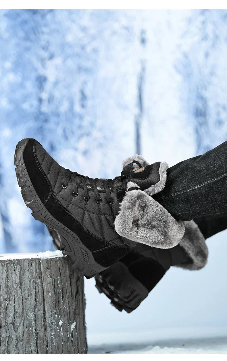 Hexton® Men's Winter Boots by Avenue Finds & Co. NYC: Waterproof High-Top Plush Lined Snow Boots with Superior Grip for Winter Hikes & Slippery Black Ice