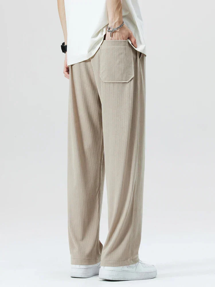 The Santander Dailywear Sweatpants by AvenueFinds Madrid: Lightweight. Breathable. Icy Silk Feel. Drawstring Waist. Pleated. Stretchy.