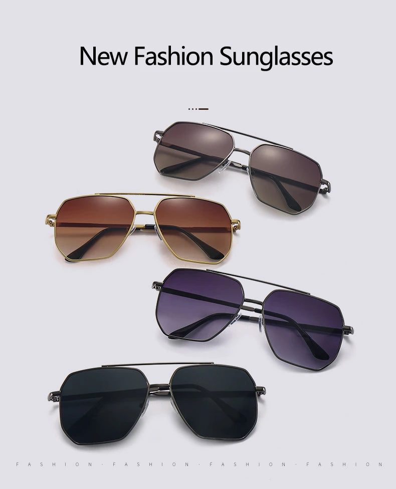 New Fashion Men Sunglasses Pilot Classic Driving Sun Glasses Metal Frame Mirror Leisure Fishing Business Men/women Eyeglassuv400