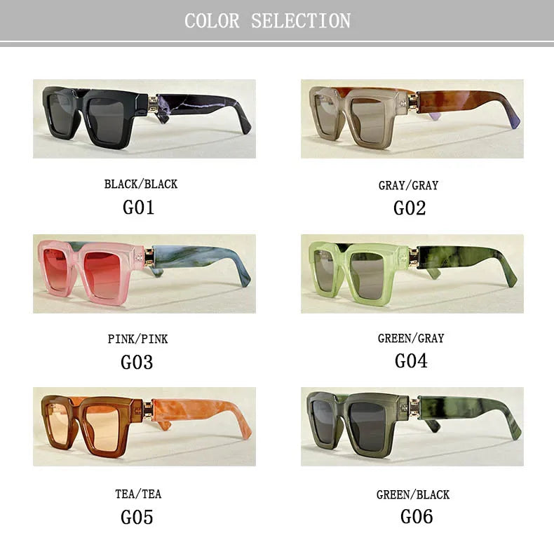 2024 Square Sunglasses Women Trendy New Sunglasses For Men Vintage Fashion Glasses Retro Lunette Soleil Femme Sonnenbrille Damen