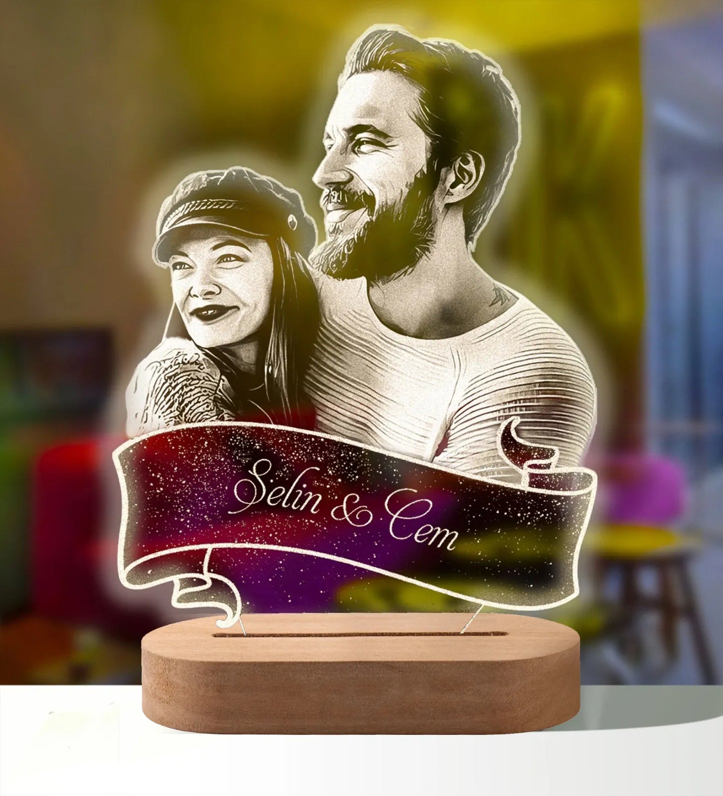 LuminaMemoir: Custom 3D Photo Keepsake Lamp: Capture Your Memories in Light - A Hallmark of Love