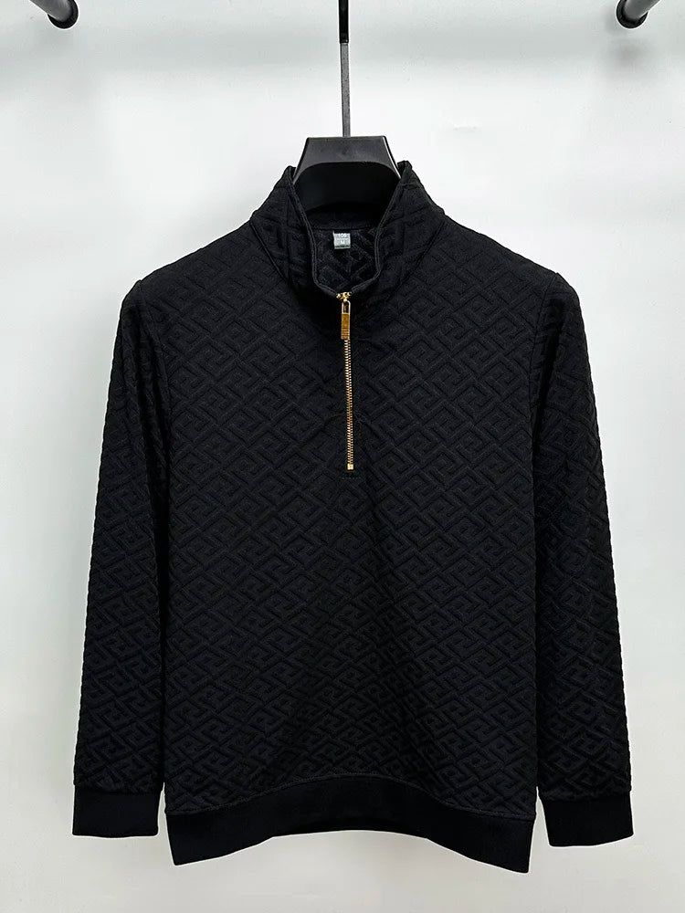 GeoJacquard® Pullover Style Full-Sleeve Shirt by AvenueFinds Milan