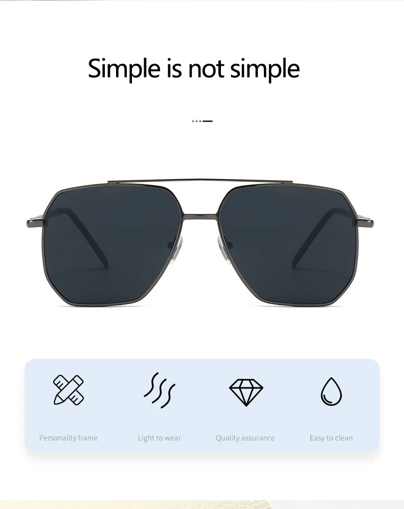 New Fashion Men Sunglasses Pilot Classic Driving Sun Glasses Metal Frame Mirror Leisure Fishing Business Men/women Eyeglassuv400