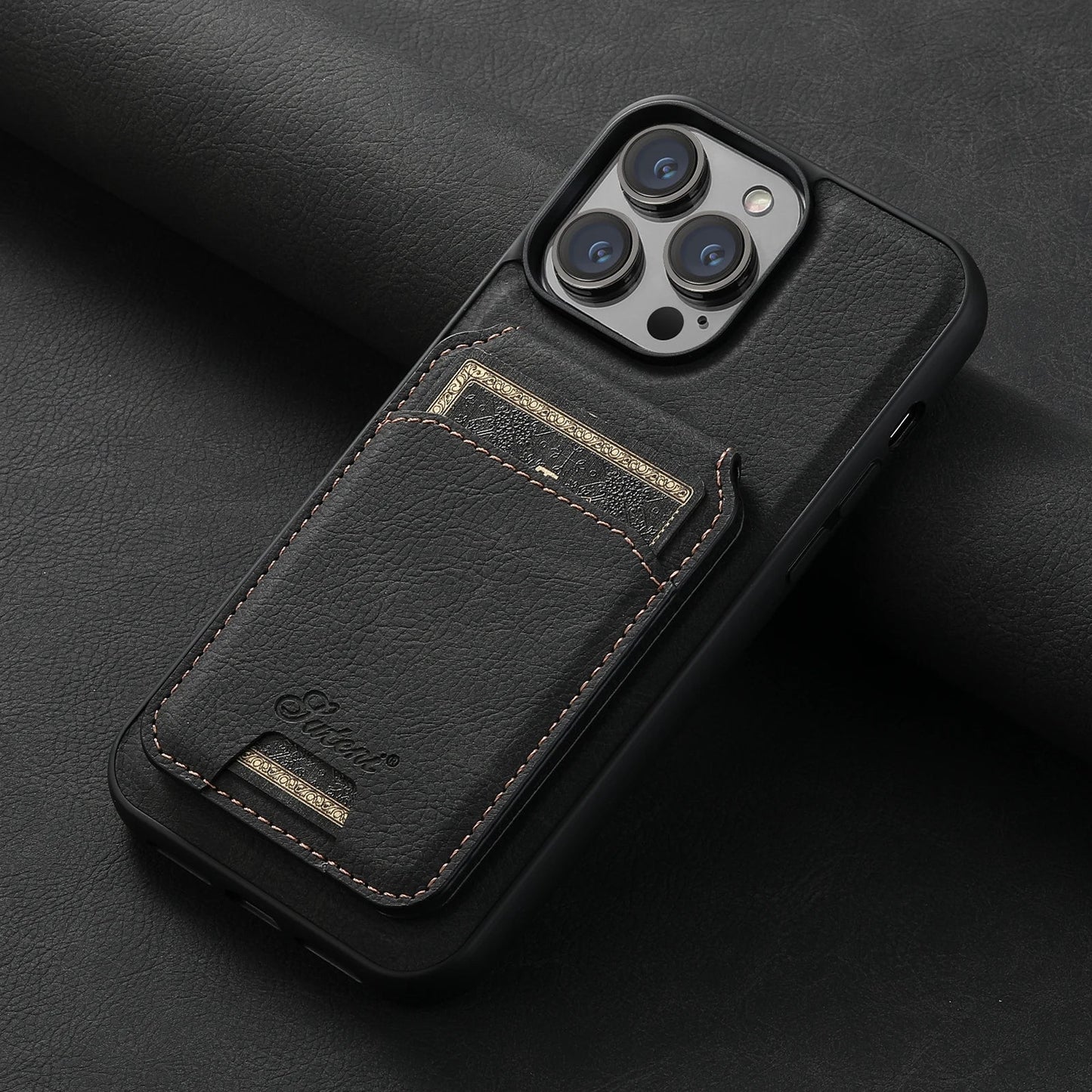 skorten® Luténi: The Ultimate 2-in-1 Sleek Leather Magsafe® Case with Slim Snap-On Wallet