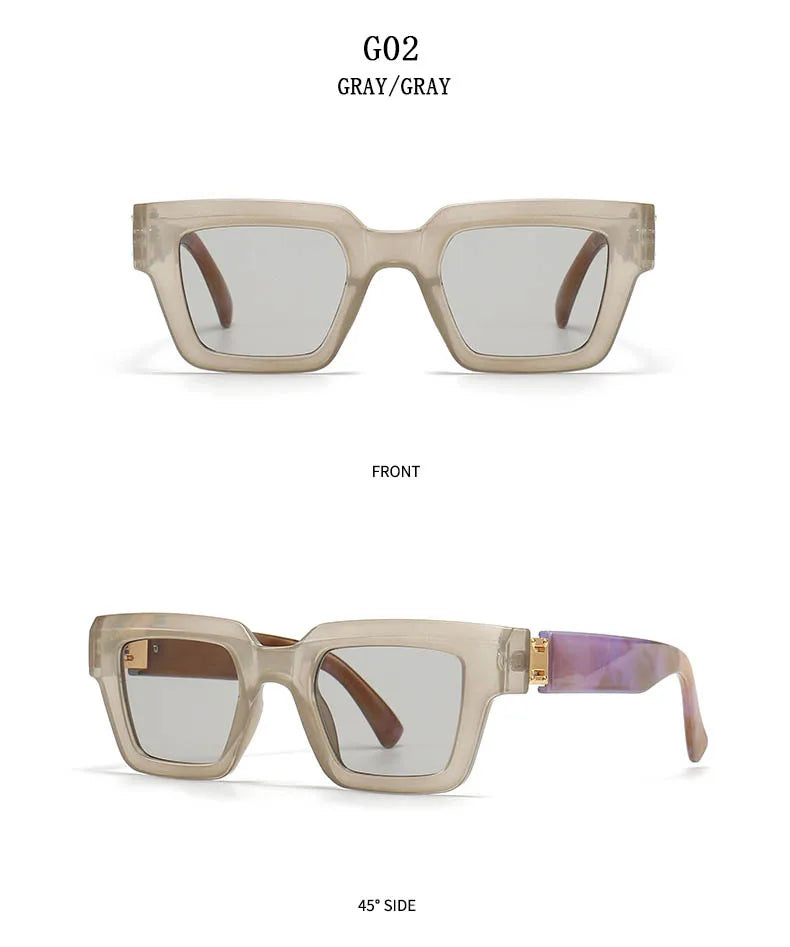 2024 Square Sunglasses Women Trendy New Sunglasses For Men Vintage Fashion Glasses Retro Lunette Soleil Femme Sonnenbrille Damen