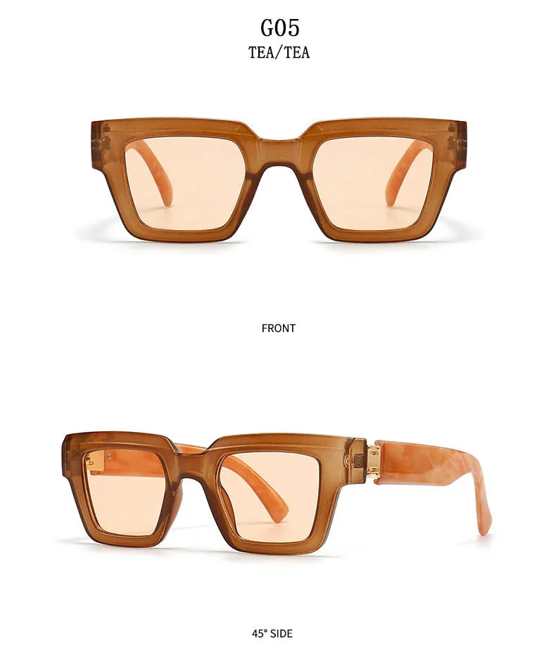 2024 Square Sunglasses Women Trendy New Sunglasses For Men Vintage Fashion Glasses Retro Lunette Soleil Femme Sonnenbrille Damen