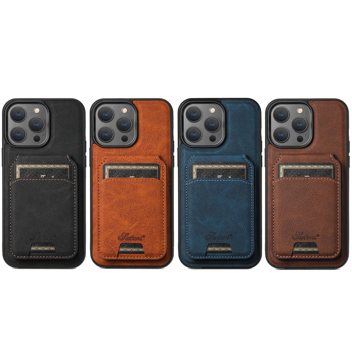 skorten® Luténi: The Ultimate 2-in-1 Sleek Leather Magsafe® Case with Slim Snap-On Wallet