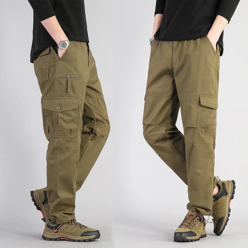 Mens Tactical Pants Cargo Work Pants Heavy Duty Big and Tall Overalls Autumn Construction Trousers Man Sport American Sweatpants