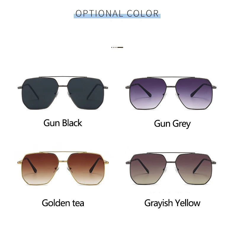 New Fashion Men Sunglasses Pilot Classic Driving Sun Glasses Metal Frame Mirror Leisure Fishing Business Men/women Eyeglassuv400