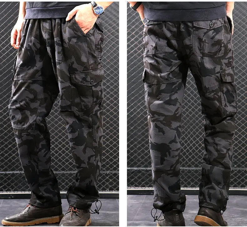 Mens Tactical Pants Cargo Work Pants Heavy Duty Big and Tall Overalls Autumn Construction Trousers Man Sport American Sweatpants