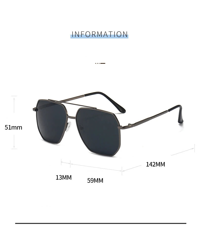 New Fashion Men Sunglasses Pilot Classic Driving Sun Glasses Metal Frame Mirror Leisure Fishing Business Men/women Eyeglassuv400