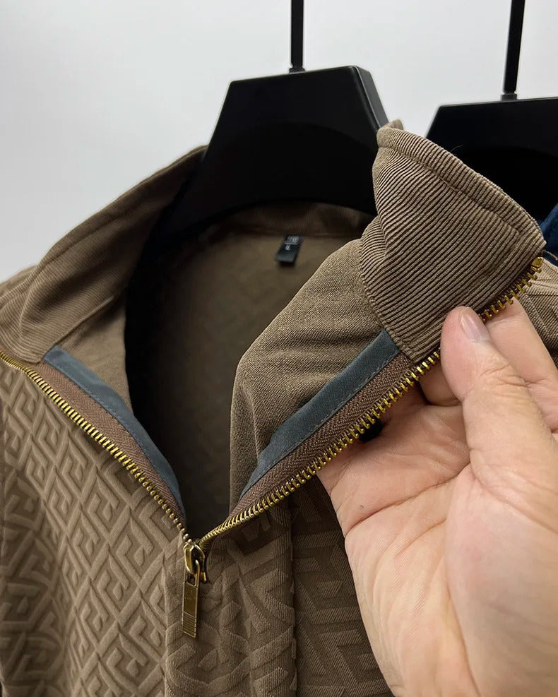 GeoJacquard® Pullover Style Full-Sleeve Shirt by AvenueFinds Milan