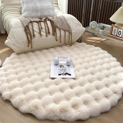 skorten® Skysoftia: Plush & Puffy Chic 3D Waves-Textured Area Rug for Modern Home Décor