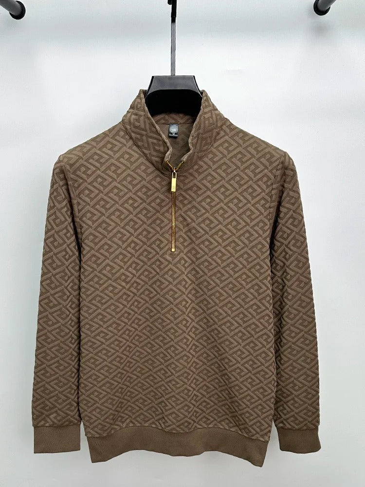 GeoJacquard® Pullover Style Full-Sleeve Shirt by AvenueFinds Milan
