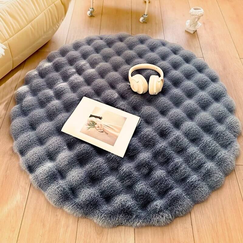 skorten® Skysoftia: Plush & Puffy Chic 3D Waves-Textured Area Rug for Modern Home Décor