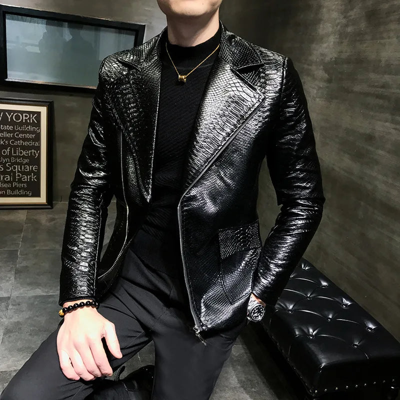 Stadskárpa Blazer by HughVance NYC - The World's First Python Skin-Embossed Faux Leather Blazer
