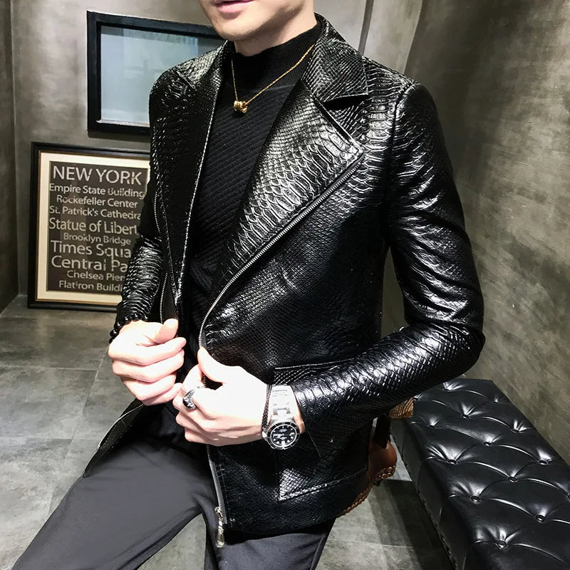Stadskárpa Blazer by HughVance NYC - The World's First Python Skin-Embossed Faux Leather Blazer