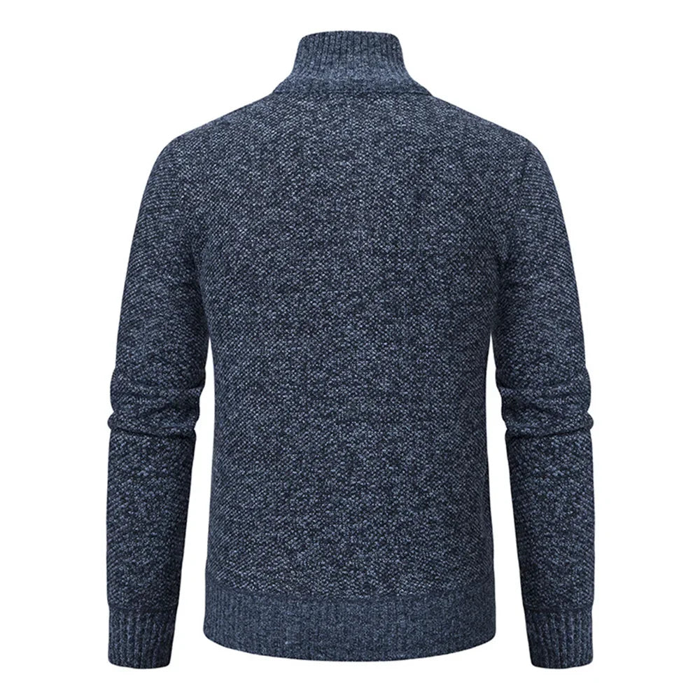 Fleeceknit® - Knitted Half-Polo Turtle Neck Sweater