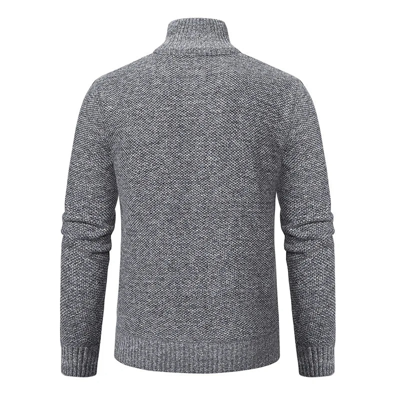 Fleeceknit® - Knitted Half-Polo Turtle Neck Sweater