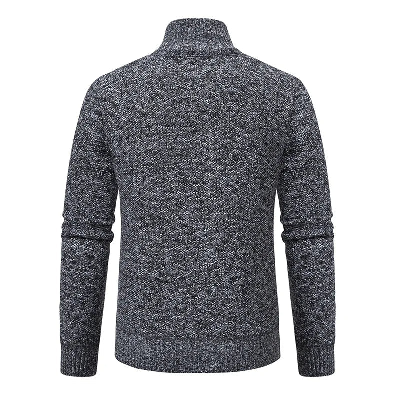 Fleeceknit® - Knitted Half-Polo Turtle Neck Sweater