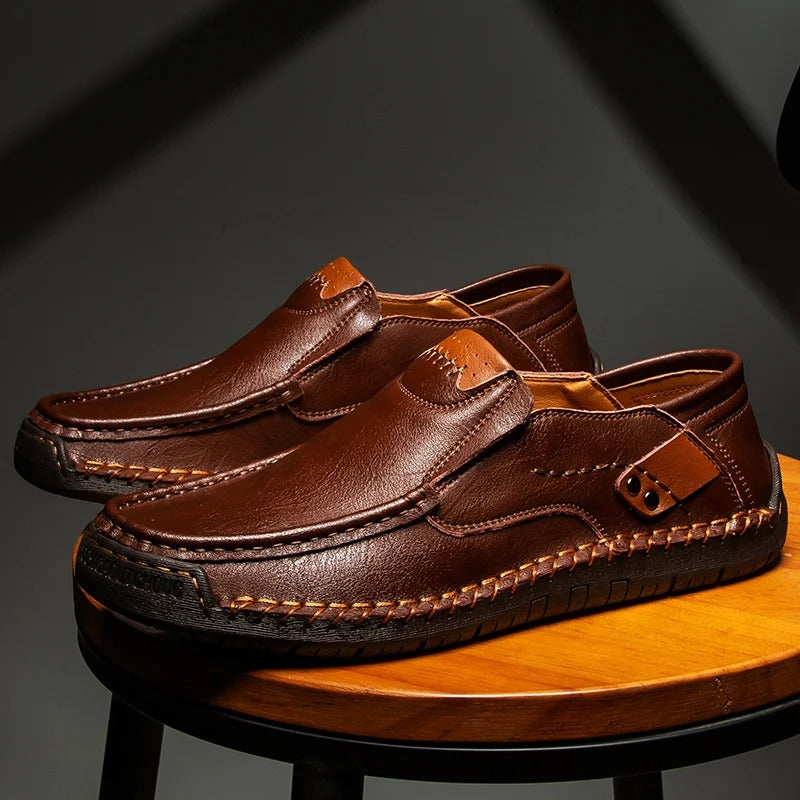 Robinson Hand-Stitched Italian Nappa Leather Moccasin Slip-Ons