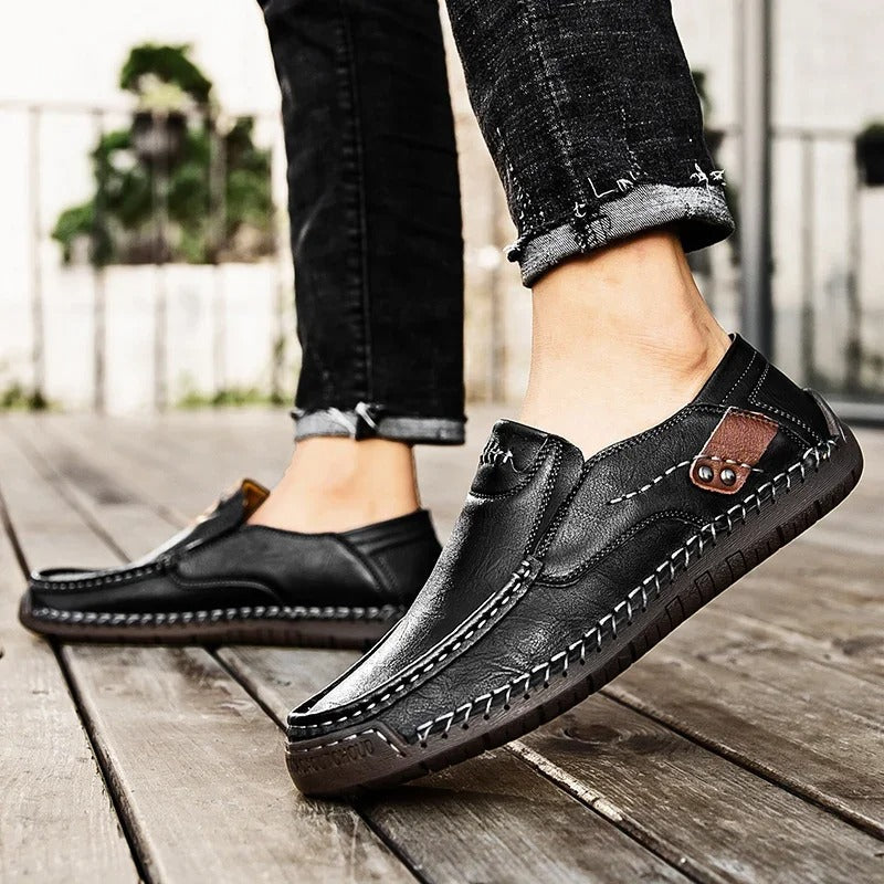Robinson Hand-Stitched Italian Nappa Leather Moccasin Slip-Ons