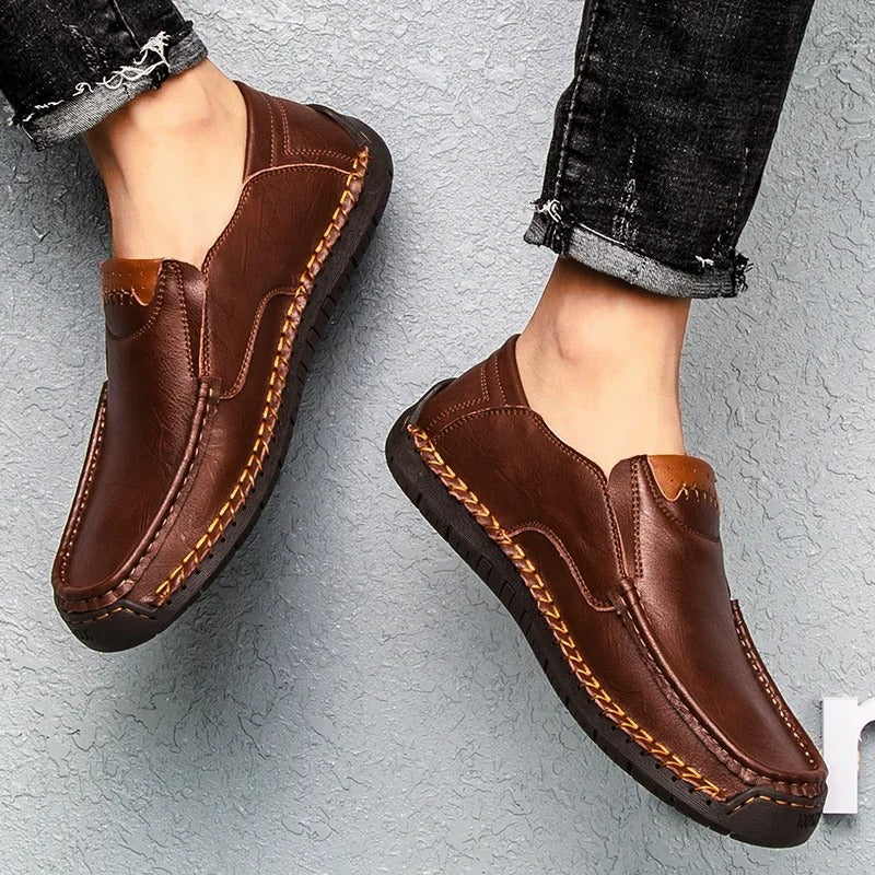 Robinson Hand-Stitched Italian Nappa Leather Moccasin Slip-Ons