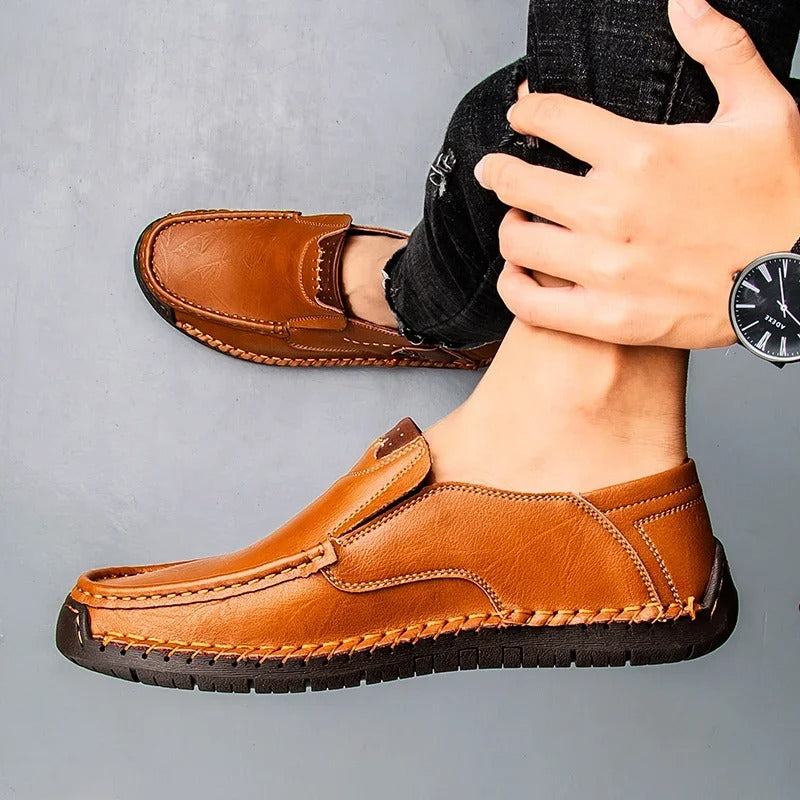 Robinson Hand-Stitched Italian Nappa Leather Moccasin Slip-Ons