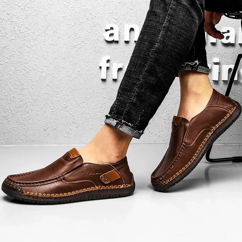 Robinson Hand-Stitched Italian Nappa Leather Moccasin Slip-Ons