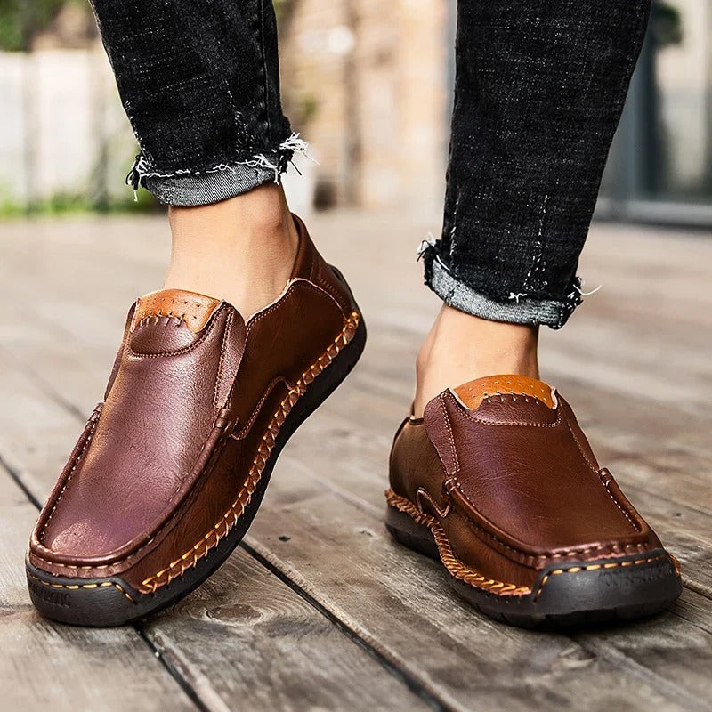 Robinson Hand-Stitched Italian Nappa Leather Moccasin Slip-Ons