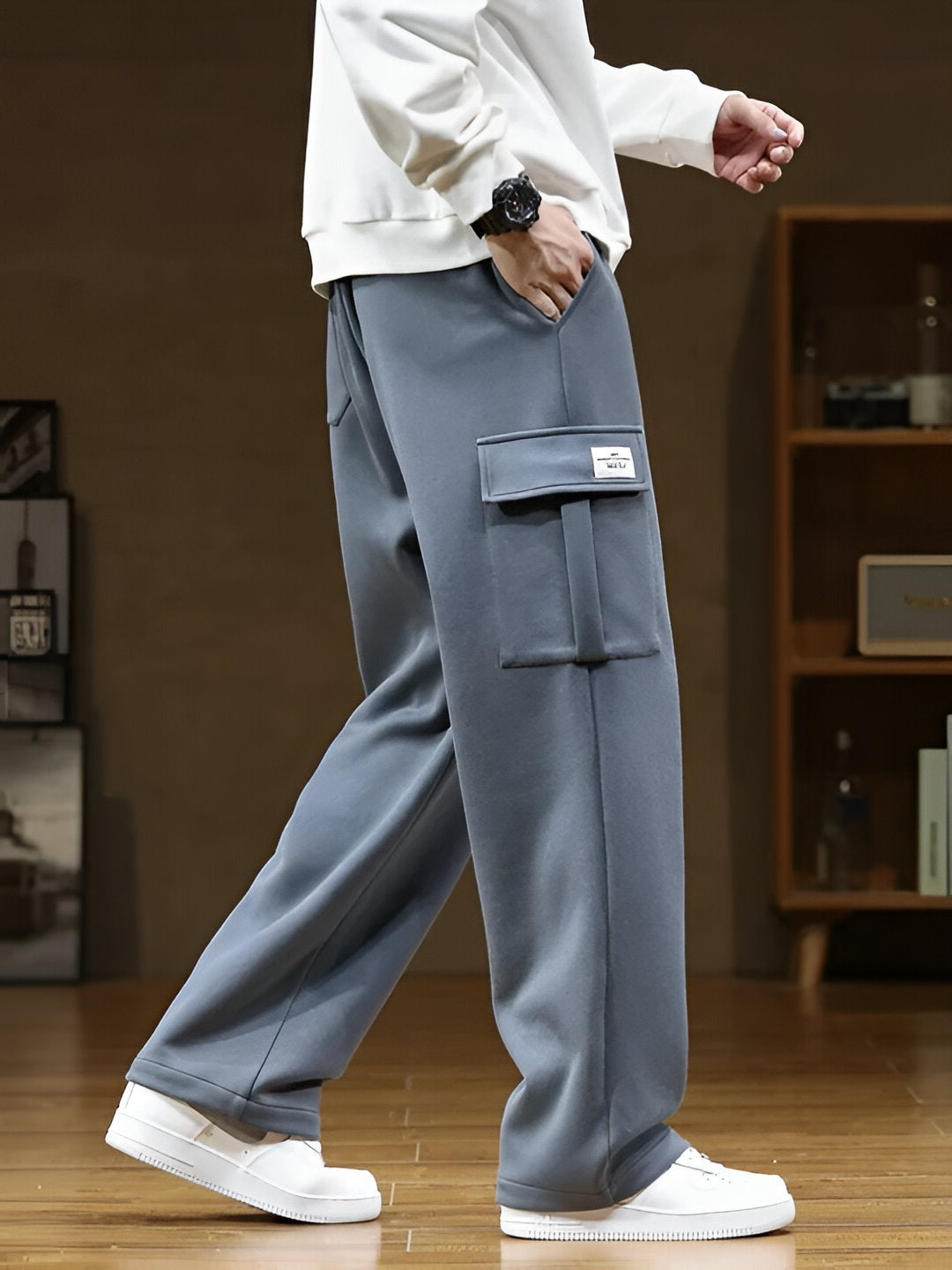 The Nordtrak® - Cleverly designed by AvenueFinds Sweden: Multi-Pocket Cargo Style Cotton Sweatpants