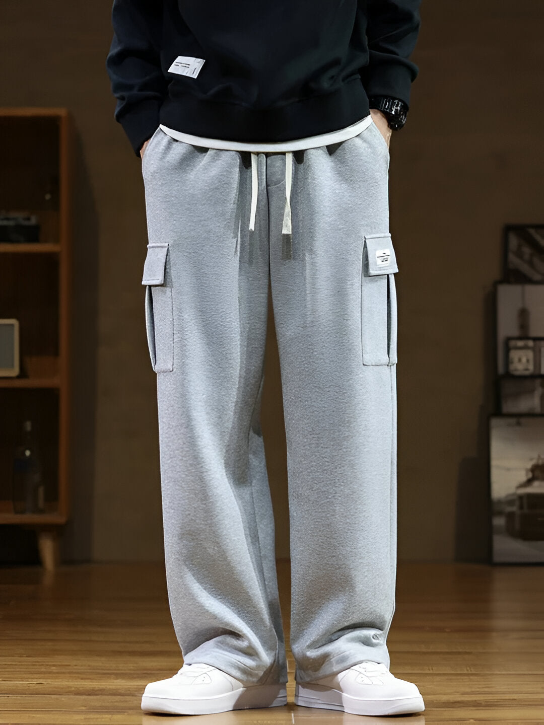 The Nordtrak® - Cleverly designed by AvenueFinds Sweden: Multi-Pocket Cargo Style Cotton Sweatpants