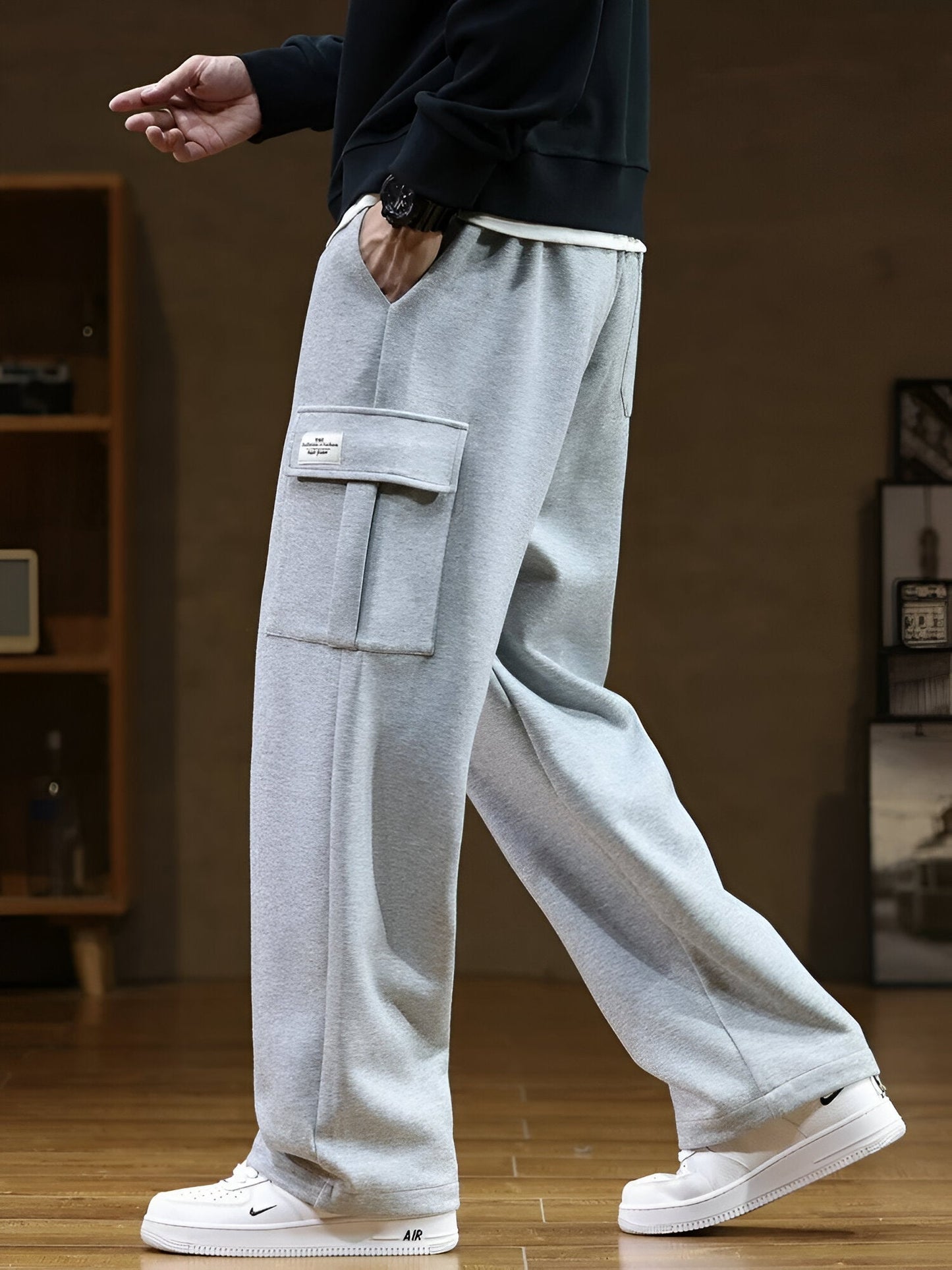 The Nordtrak® - Cleverly designed by AvenueFinds Sweden: Multi-Pocket Cargo Style Cotton Sweatpants