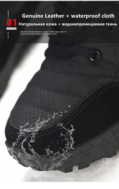 Hexton® Men's Winter Boots by Avenue Finds & Co. NYC: Waterproof High-Top Plush Lined Snow Boots with Superior Grip for Winter Hikes & Slippery Black Ice
