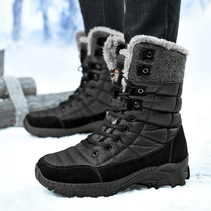 Hexton® Men's Winter Boots by Avenue Finds & Co. NYC: Waterproof High-Top Plush Lined Snow Boots with Superior Grip for Winter Hikes & Slippery Black Ice